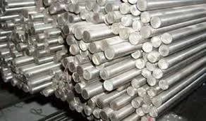 Stainless steel bright bars stacked in bundles with smooth finish for industrial and machining applications.